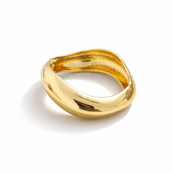 Gold_Plated_Brass_Chunky_Wave_Cuff_Bangle_Bracelet_For_Women